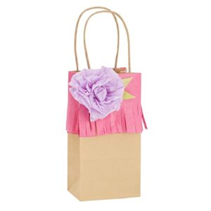 Juvale 50 Pack Small Brown Gift Bags with Handles, 3.5 x 2.4 x 6.3 Inch Bulk Kraft Paper Material Bags for Party Favors and Goodies