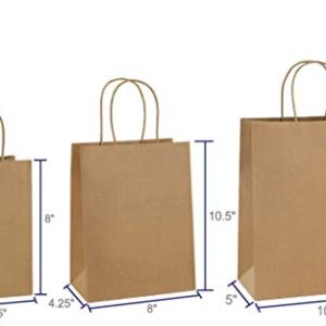 BagDream Kraft Paper Bags 5x3x8& 8x4.25x10& 10x5x13 25 Pcs Each, Gift Bags, Kraft Paper Gift Bags with Handles, Paper Shopping Bags, Retail Merchandise Bags, 100% Recyclable Paper Sack
