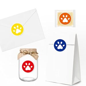 Esweny 12PCS Puppy Dog Paw Print Bone Gift Bags Supplies Doggie Theme Birthday Party Decorations Supplies Favors Goodie Candy Treat Bags with 18PCS Stickers