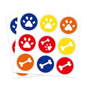 Esweny 12PCS Puppy Dog Paw Print Bone Gift Bags Supplies Doggie Theme Birthday Party Decorations Supplies Favors Goodie Candy Treat Bags with 18PCS Stickers