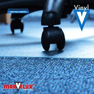 Marvelux Vinyl (PVC) Office Chair Mat for Very Low Pile Carpeted Floors 48" x 60" | Rectangular Transparent Carpet Protector | Multiple Sizes