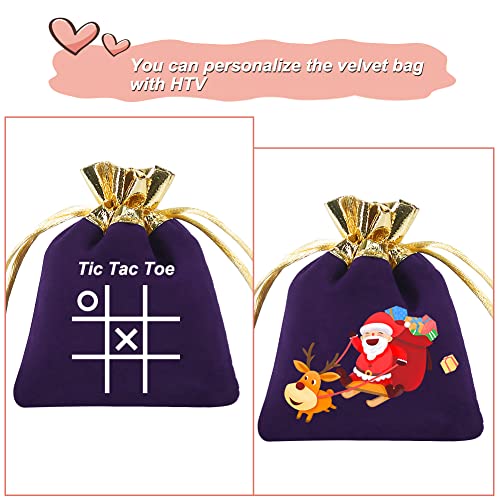 HRX Package Small Velvet Jewelry Bags 3x4 inch, 20pcs Purple Gold Cloth Gift Pouches with Drawstrings