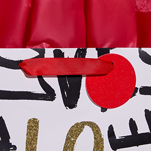 SUNCOLOR 13" Large Valentines Day Gift Bag with tissue paper (LOVE)