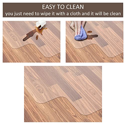 HOMEK Office Chair Mat for Hardwood Floor, 48” x 36” Clear Desk Chair Mat for Hard Floors, Easy Glide Floor Protector Mat for Chairs