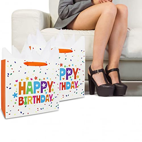 11.8" Large Birthday Gift Bag with Tissue for Birthday Party (1PCS)