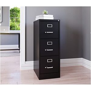 Hirsh 22-in Deep 3 Drawer - Letter Width - Vertical Metal File Cabinet - Black - Commercial Grade - Fully Assembled