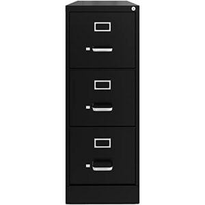 Hirsh 22-in Deep 3 Drawer - Letter Width - Vertical Metal File Cabinet - Black - Commercial Grade - Fully Assembled