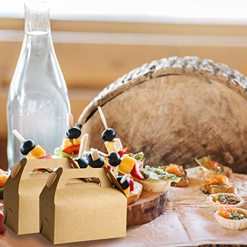 Lorpect Treat Boxes 30 Pack Brown Kraft Paper Gable Gift Boxes - Goodies Favor Box for Kids' Birthday Party, Wedding, Baby Shower (big, yellow)