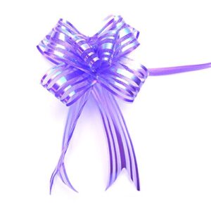 20 pieces gift pull bows christmas presents glittering wedding gifts wrap strings knot with ribbon, purple