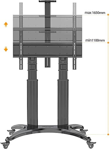 NB North Bayou Heavy Duty Aluminum Mobile TV Cart for 65-85 Inch Flat Screens, Rolling TV Stand with Load Capacity up to 125lbs AVF1800-70-1P(Black)