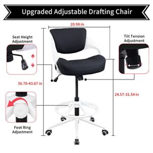 Tall Office Chair,Drafting Chair,Ergonomic Office Computer Desk Chair,Lumbar Support& Waist Support Function for Office &Home - Black