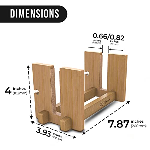 Kothar Wooden Vertical Laptop Stand for Desk, Vertical Laptop Holder, Bamboo, Desktop Dock for Apple MacBook, Microsoft Surface, iPad, Tablets and More