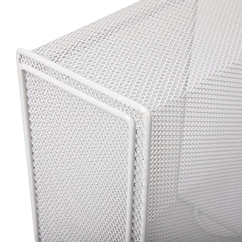 Mind Reader FILEBASK-WHT Metal Mesh Storage Letters, Documents, Folders, Office Organization, White File Basket