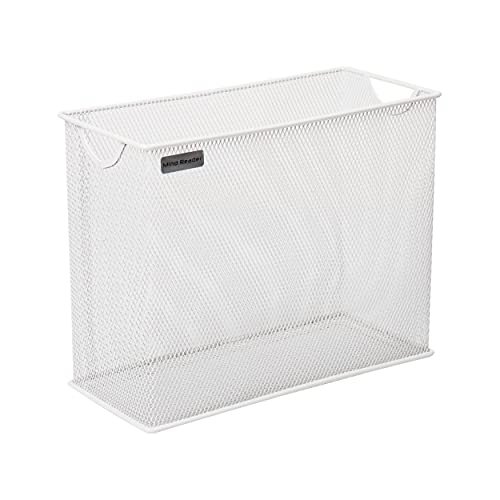 Mind Reader FILEBASK-WHT Metal Mesh Storage Letters, Documents, Folders, Office Organization, White File Basket