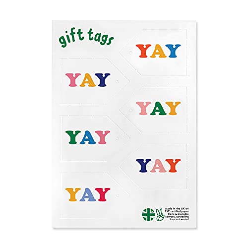 CENTRAL 23 - 'YAY' Wrapping Paper - 6 Gift Wrap Sheets - Multi Coloured Gift Wrap - Birthday Wedding New Baby - Recyclable