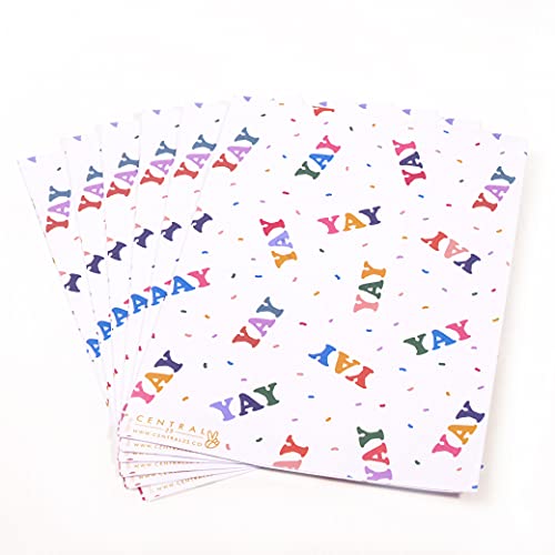 CENTRAL 23 - 'YAY' Wrapping Paper - 6 Gift Wrap Sheets - Multi Coloured Gift Wrap - Birthday Wedding New Baby - Recyclable