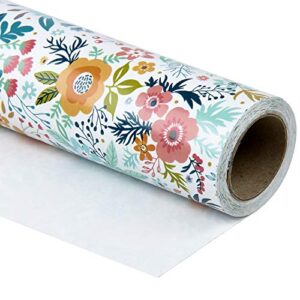 wrapaholic wrapping paper roll – beautiful floral design for birthday, mother’s day, wedding, baby shower wrap – 30 inch x 33 feet