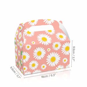 12 Pack Daisy Flower Favor Treat Boxes Pink Daisy Birthday Treat Boxes Hello Summer Goodies Gift Boxes for Baby Shower Birthday Party Decorations Supplies