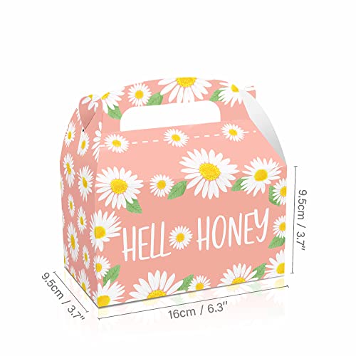 12 Pack Daisy Flower Favor Treat Boxes Pink Daisy Birthday Treat Boxes Hello Summer Goodies Gift Boxes for Baby Shower Birthday Party Decorations Supplies