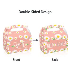 12 Pack Daisy Flower Favor Treat Boxes Pink Daisy Birthday Treat Boxes Hello Summer Goodies Gift Boxes for Baby Shower Birthday Party Decorations Supplies