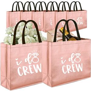 cuterui gifted 8pcs rose gold gift bags set,i do crew non-woven gift bags for bridesmaid gifts,bridal party gifts,bachelorette favors,wedding party gifts(rose gold)