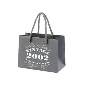 bang tidy clothing 21st birthday gift bags – grey paper with rope handle – eco friendly small gift bag – vintage 2002