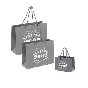 Bang Tidy Clothing 21st Birthday Gift Bags - Grey Paper with Rope Handle - Eco Friendly SMALL Gift Bag - Vintage 2002