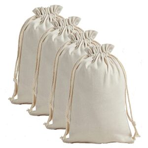 4 pack large christmas bags drawstring canvas,18.9″x26.8″ blank christmas gifts santa sack bags diy extra large reusable burlap xmas gift heavy duty laundry bags with drawstring