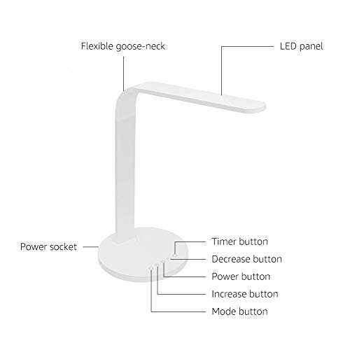 Amazon Basics Flexible LED Desk Lamp, 3 Lighting Modes with 5 Brightness Levels and 40-minute Timer - 40 LEDs