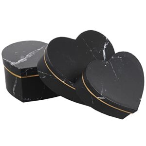 storage cases 3pcs heart shaped boxes gift arrangement boxes flower box for luxury flower festival holiday new year favors black candy packing boxes
