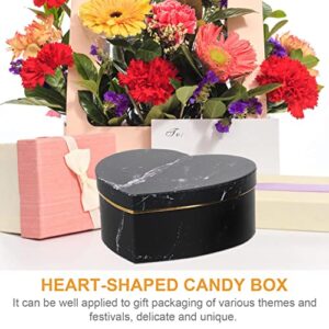 Storage Cases 3pcs Heart Shaped Boxes Gift Arrangement Boxes Flower Box for Luxury Flower Festival Holiday New Year Favors Black Candy Packing Boxes