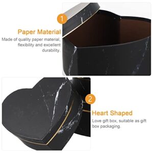 Storage Cases 3pcs Heart Shaped Boxes Gift Arrangement Boxes Flower Box for Luxury Flower Festival Holiday New Year Favors Black Candy Packing Boxes