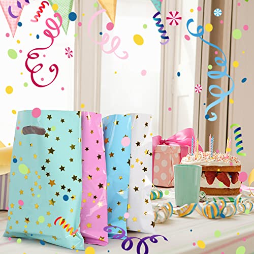 30 Pieces Star Plastic Party Favor Bags Double-Sided Treat Bags with Handles for Baby Shower,Wedding,Birthday,Party Supplies