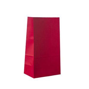 red party favor bag – 50 pack red kraft paper lunch food grade gift bags for chinese new year, valentine’s day, christmas and 4th of july – 5″x3″x9″