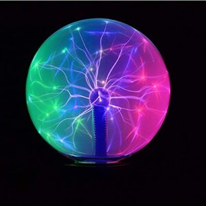 Magic Plasma Disco Ball Lamps Touch Sound Sensitive Desk Tesla Coil Lamp Light Nebula Sphere Lightning Globe Home Room Decor electrostatic Flashing Balls Nightlight 8 Inch