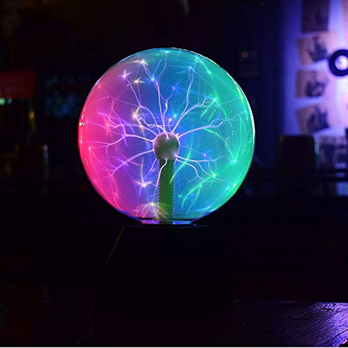 Magic Plasma Disco Ball Lamps Touch Sound Sensitive Desk Tesla Coil Lamp Light Nebula Sphere Lightning Globe Home Room Decor electrostatic Flashing Balls Nightlight 8 Inch