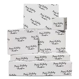 central 23 gray wrapping paper for men – 6 sheets giftwrap – birthday gift wrap for son boyfriend husband – comes with fun stickers – recyclable