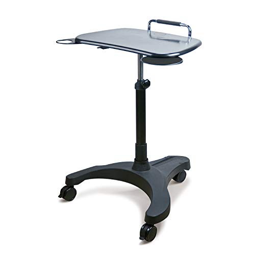 EHO Mobile Laptop Standing Desk Carts on Wheels, Pneumatic, Height Adjustable Rolling Stand, Sit to Stand Computer Cart, Classics XL Workstation for Home, Office, Medical and School Classroom