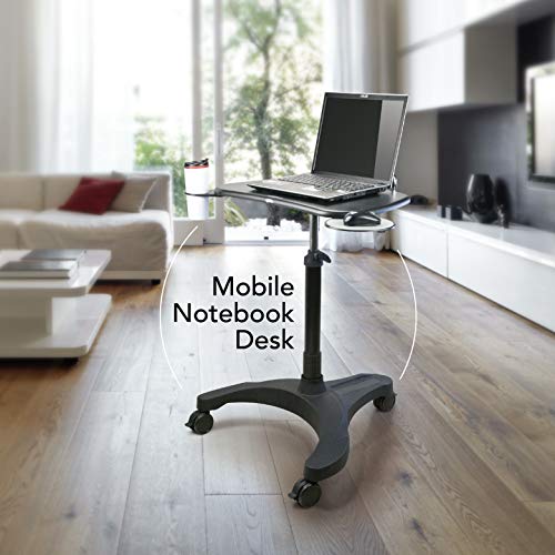 EHO Mobile Laptop Standing Desk Carts on Wheels, Pneumatic, Height Adjustable Rolling Stand, Sit to Stand Computer Cart, Classics XL Workstation for Home, Office, Medical and School Classroom