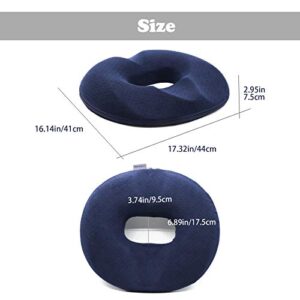 LittleJimmy Donut Pillow, Large Seat Cushion for Relief Tailbone Pain, Hemmoroid Treatment, Bed Sores, Prostate, Coccyx, Sciatica, Pregnancy, Postpartum, Ergonomic Design (Velour Cover for Male)