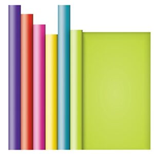 jillson roberts 6 roll-count all-occasion solid color gift wrap available in 10 different assortments, perfectly primary