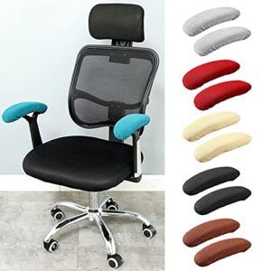 gezichta chair arm pad covers overs,elasticity office computer chair arm slipcover,removable washable office chair armrest covers pads for swivel office gaming chair wheelchair,black, free size