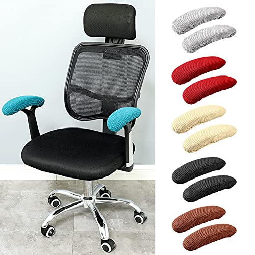 GEZICHTA Chair Arm Pad Covers Overs,Elasticity Office Computer Chair Arm Slipcover,Removable Washable Office Chair Armrest Covers Pads for Swivel Office Gaming Chair Wheelchair,Black, free size