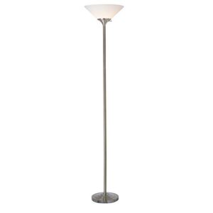 Normande Lighting 150-Watt Incandescent Concord Torchiere Lamp, Brushed Steel