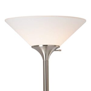 Normande Lighting 150-Watt Incandescent Concord Torchiere Lamp, Brushed Steel