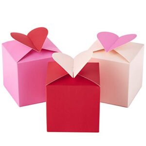 hallmark paper wonder 3″ small valentines gift boxes (pack of 3; hearts in pink, purple and red) for kids, treats, galentines day