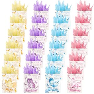 24 pcs bible verse paper gift bags religious butterflies party favor with 24 tissues and card christian wrapping bags with handles baptismal gifts bags for girls women spring wrapping bags birthday