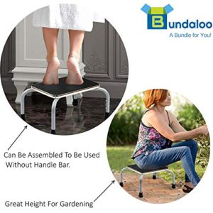 Bundaloo Support Step Stool | Best Foot Stool for Hospital Bed, Kitchen Shelving, & Bath Tub | Non-Slip Rubber Handle, Platform, & Feet for Extra Safety | for Adults & Kids in Home or Medical Setting