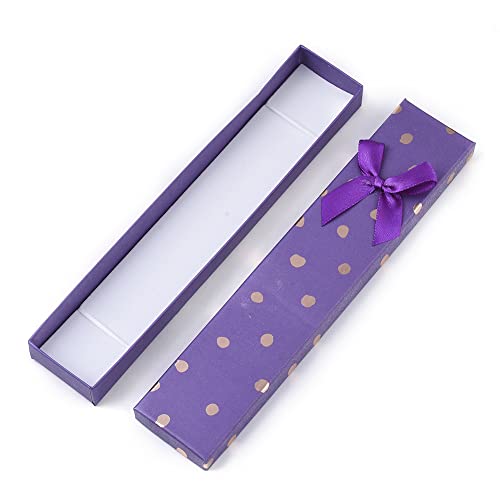 Cheriswelry 12pcs Cardboard Necklaces Bracelets Boxes Bowknot Jewelry Gift Boxes Rectangle Present Package Case with Sponge Inside Mixed Color 21x4.4x2.1cm for Valentine's Day Display