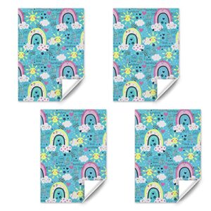 Birthday Wrapping Paper For Kids Girls Boys, I Love Sunshine Rainbow Design Gift Wrap Paper for Birthday Baby Shower Children's Day, 4 Sheets Folded Flat 20x28 Inches Per Sheet
